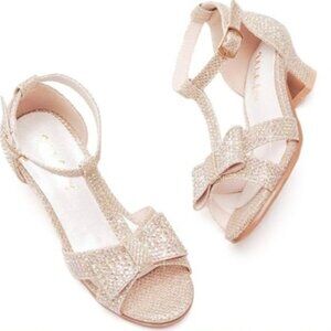 Girls Gold/Champaign Glitter Heels for Weddings/Flower Girl Shoes